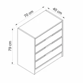 Minar Elina Şifonyer 4Ç - Dore Beyaz thumbnail 8