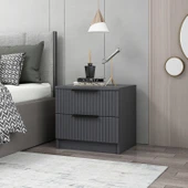 Minar D1006-Kale Plus Komodin 2Ç- Antrasit Mebran Çizgili thumbnail 3