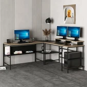 Minar Greta Köşe Masa Set - Dore Siyah - 3