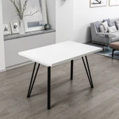 Minar Harvey 3 Açılır Yemek Masası Metal Ayaklı-Beyaz - 2