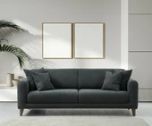 Minar Sare Koltuk 3Lü Koyu Gri thumbnail 1