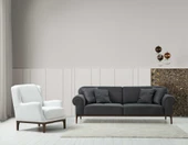 Minar London 3+1 Berjer Koltuk Takım (Koyu Gri+ Ares Byz) thumbnail 1