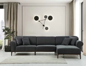 Minar London Sağ Köşe Takım+ Berjer Koyu Gri thumbnail 4