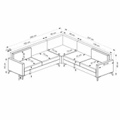 Minar Kristal 3+Köşe+2 Köşe Takımı Koyu Gri thumbnail 7