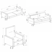 Minar Kristal 3+1 Berjer Koltuk Takımı Antrasit thumbnail 8