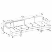 Minar Kristal Dinlenme+3+Dinlenme Köşe Takımı Bej thumbnail 7