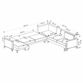 Minar Kristal Dinlenme+3+Köşe+2 Köşe Takımı Bej thumbnail 5