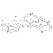 Minar Kristal Dinlenme+3+Köşe+3 Köşe Takımı Açık Gri thumbnail 4