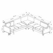 Minar Kristal 2+Köşe+2' Li Köşe Takımı Bej thumbnail 5