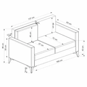 Minar Kristal 2'Li Koltuk Koyu Gri thumbnail 6