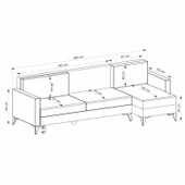 Minar Kristal 3+Dinlenme Köşe Takımı Açık Gri thumbnail 5