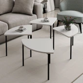 Minar Emma Zigonlu Orta Sehpa Takım-Beyaz Beyaz thumbnail 3