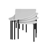 Minar Emma Zigonlu Orta Sehpa Takım-Beyaz Beyaz thumbnail 6