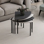 Minar Emma Zigonlu Orta Sehpa Takım-Antr Beyaz thumbnail 4