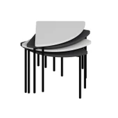 Minar Emma Zigonlu Orta Sehpa Takım-Antr Beyaz thumbnail 7