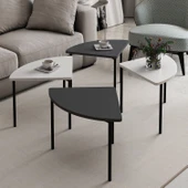 Minar Emma Zigonlu Orta Sehpa Takım-Antr Beyaz thumbnail 3