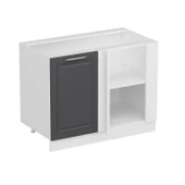 Minar Mutfak Modül Alt 1K1R 105Cm Köşe Dolap Beyaz Mebran C Antrasit thumbnail 3