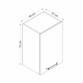 Minar Mutfak Modül Üst 1Dk2R 45Cm Dolap Beyaz Mebran C Beyaz - 7