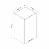 Minar Mutfak Modül Üst 1Dk2R 40Cm Dolap Beyaz Aliminyum Füme Cam - 7