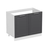 Minar Mutfak Modül Alt 2K 100Cm Evye Dolap Beyaz Mebran C Antrasit thumbnail 3