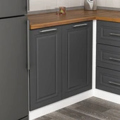 Minar 145Cm Köşe Mutfak Dolabı Beyaz Antrasit K145-Mcba1 thumbnail 3