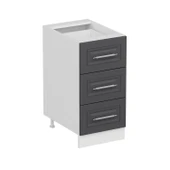 Minar Mutfak Modül Alt 3Ç Nray 40Cm Dolap Beyaz Mebran C Antrasit thumbnail 3