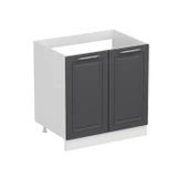 Minar Mutfak Modül Alt 2K 90Cm Evye Dolap Beyaz Mebran C Antrasit thumbnail 3