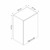 Minar Mutfak Modül Üst 1Dk2R 50Cm Dolap Beyaz Aliminyum Füme Cam - 7