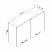 Minar Mutfak Modül Üst 2Dk1R 120Cm Dolap Beyaz Mebran C Antrasit - 6