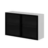 Minar Mutfak Modül Üst 2Dk1R 120Cm Dolap Beyaz Aliminyum Füme Cam thumbnail 2