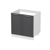 Minar Mutfak Modül Alt 2K 90Cm Evye Dolap Beyaz Mebran C Antrasit thumbnail 2