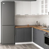 Minar 145Cm Köşe Mutfak Dolabı Beyaz Antrasit K145-Mcba1 thumbnail 2