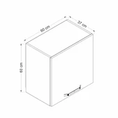 Minar Mutfak Modül Üst 1Dk 60Cm Asp Dolap Beyaz  Mebran C Beyaz - 7