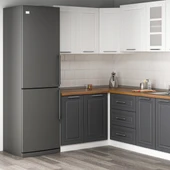 Minar 145Cm Köşe Mutfak Dolabı Beyaz Antrasit K145-Mcba1 thumbnail 1