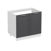 Minar Mutfak Modül Alt 2K 80Cm Evye Dolap Beyaz Mebran C Antrasit thumbnail 3