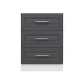 Minar Mutfak Modül Alt 3Ç Nray 60Cm Dolap Beyaz Mebran C Antrasit thumbnail 1