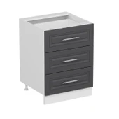 Minar Mutfak Modül Alt 3Ç Nray 60Cm Dolap Beyaz Mebran C Antrasit thumbnail 3