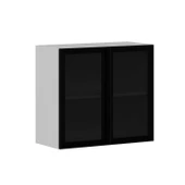 Minar Mutfak Modül Üst 2Dk1R 80Cm Dolap Beyaz Aliminyum Füme Cam thumbnail 3