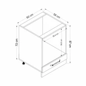 Minar Mutfak Modül Alt 1K 60Cm Ank Dolap Beyaz Mebran C Beyaz thumbnail 7