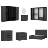 Minar Kale Luxe Yatak Odası Takımı-Antrasit- Set 2 - 7
