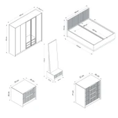 Minar Kale Luxe Yatak Odası Takımı-Antrasit- Set 3 - 8