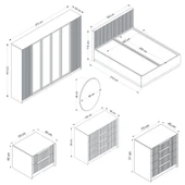 Minar Kale Luxe Yatak Odası Takımı-Antrasit- Set 2 - 8