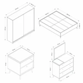 Minar Lara Yatak Odası Set 2 - Beyaz thumbnail 6