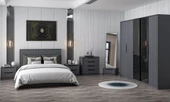 Minar Kale Luxe Yatak Odası Takımı-Antrasit- Set 3 - 4