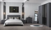 Minar Kale Luxe Yatak Odası Takımı-Antrasit- Set 3 - 5