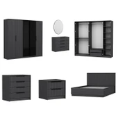 Minar Kale Luxe Yatak Odası Takımı-Antrasit- Set 4 - 7