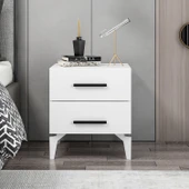 Minar D1009-Kale Ayaklı Komodin 2Ç-Beyaz - 1