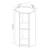 Minar Kale 210Cm 1K Köşe Dolap Pera Ceviz thumbnail 8