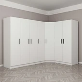 Minar Kale Zincir Köşe Düz Dolap 7K 2Ç -Beyaz 2+4+K7 thumbnail 3