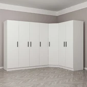 Minar Kale Zincir Köşe Düz Dolap 7K 2Ç -Beyaz 2+4+K7 thumbnail 1